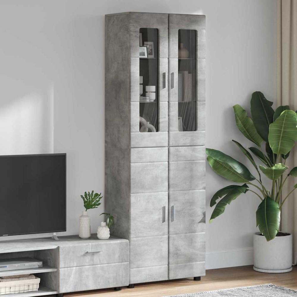 vidaXL Highboard FLORIN 60 x 35 x 182 εκ. Σκυρόδεμα Γκρι