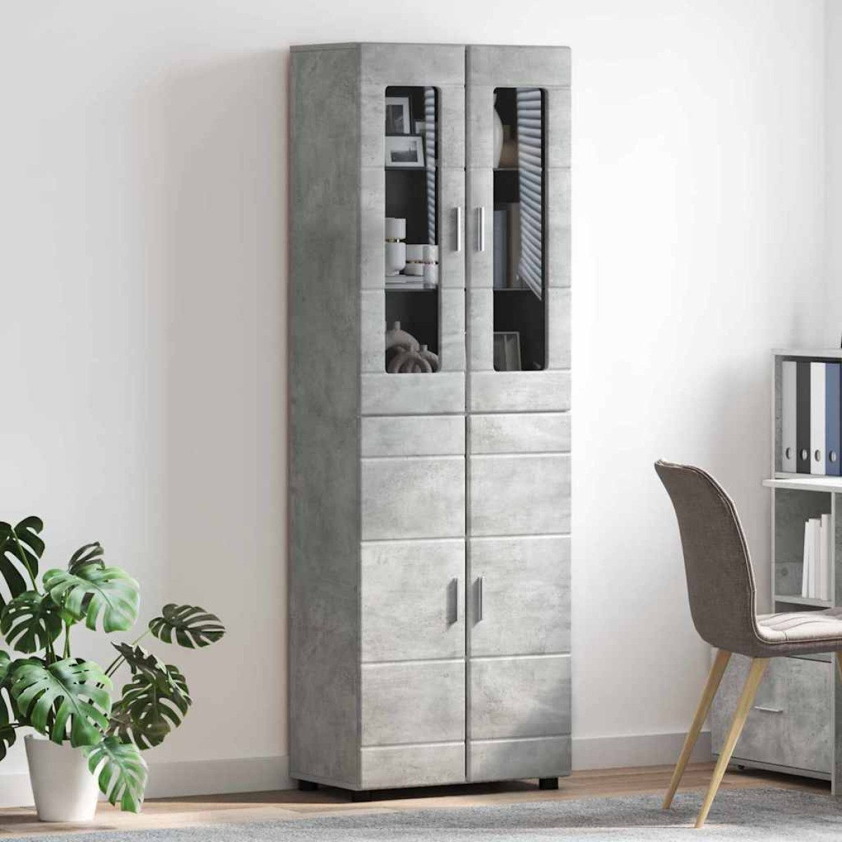 vidaXL Highboard FLORIN 60 x 35 x 182 εκ. Σκυρόδεμα Γκρι