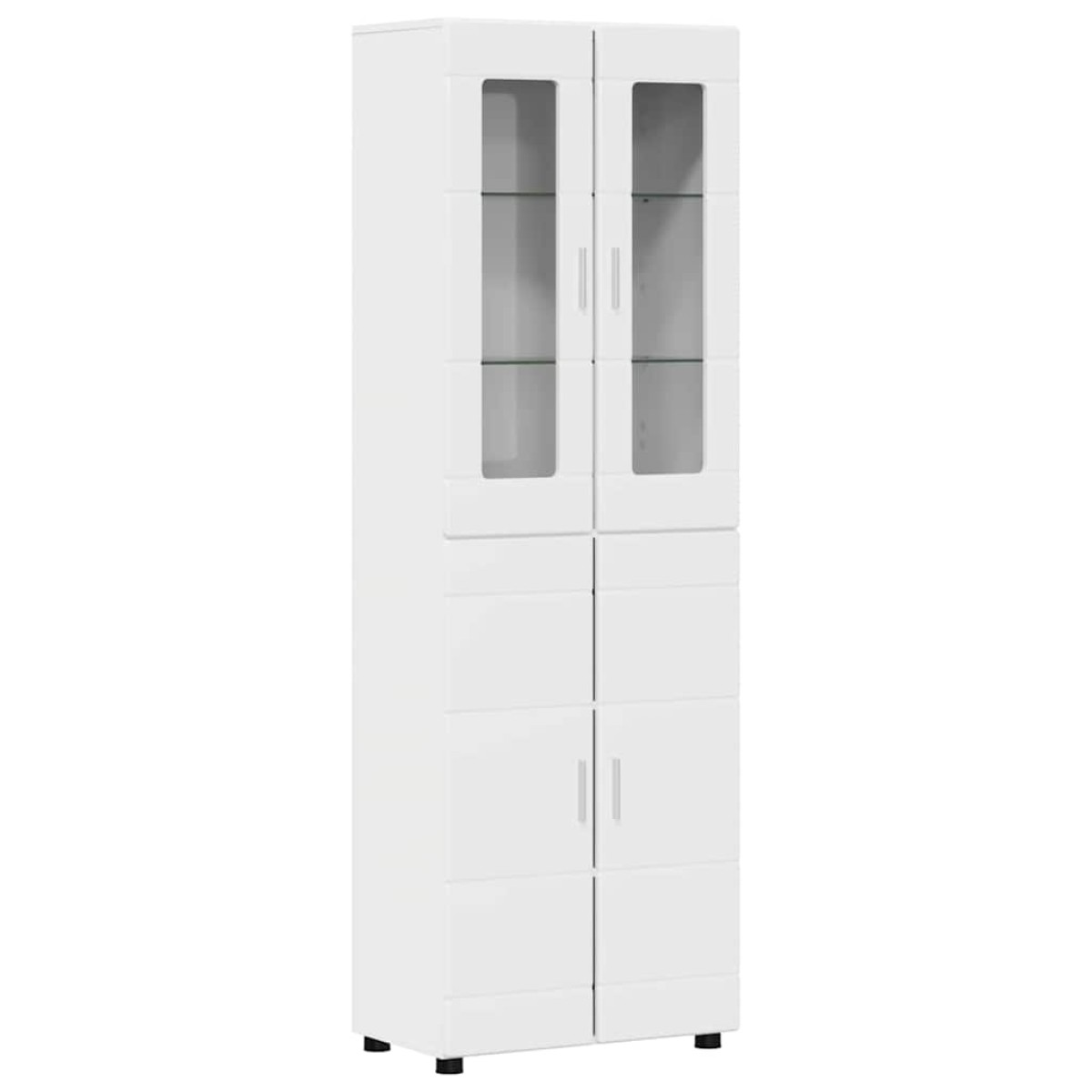 vidaXL Highboard FLORIN 60 x 35 x 182 εκ. Υψηλής γυαλάδας λευκό