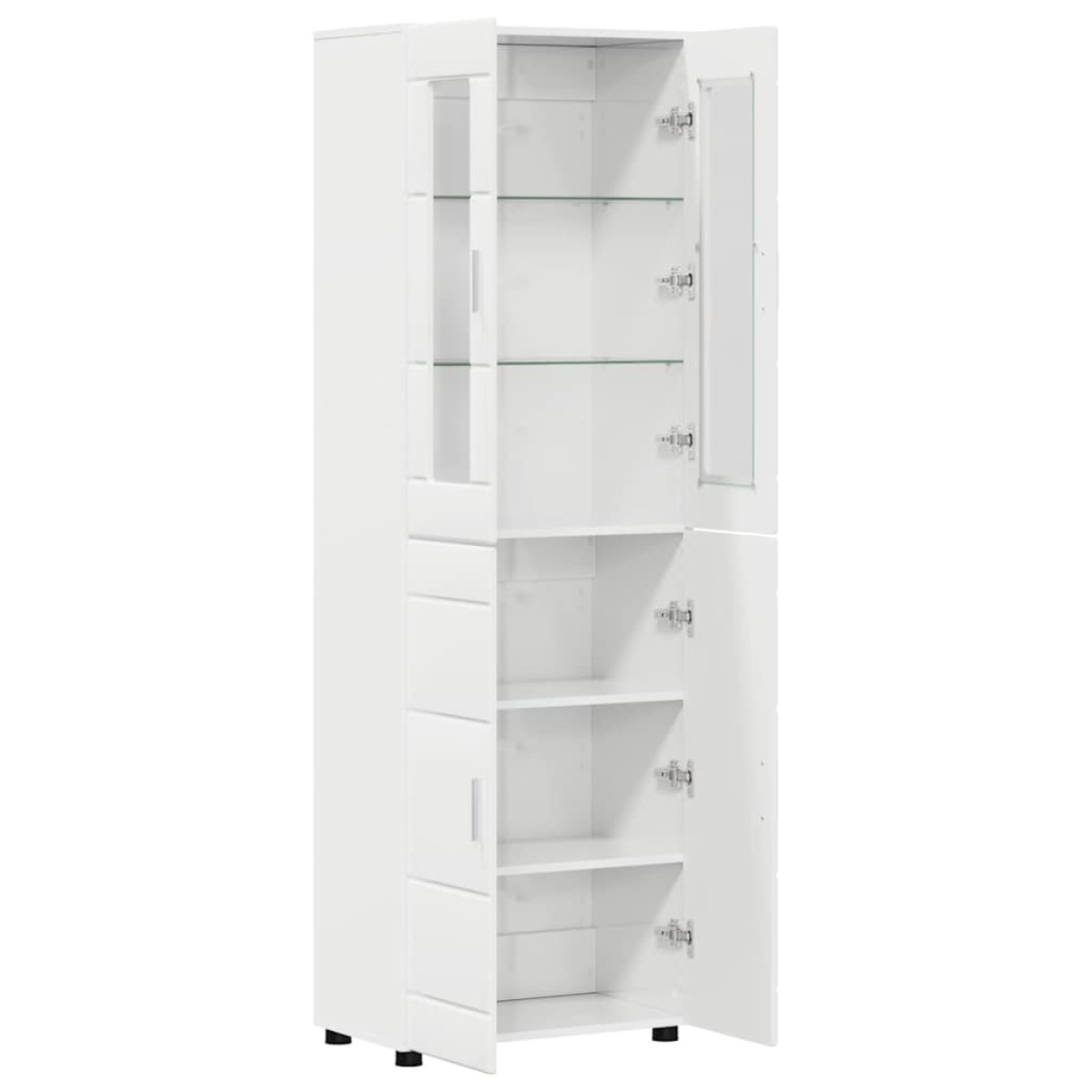 vidaXL Highboard FLORIN 60 x 35 x 182 εκ. Υψηλής γυαλάδας λευκό