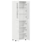 vidaXL Highboard FLORIN 60 x 35 x 182 εκ. Υψηλής γυαλάδας λευκό