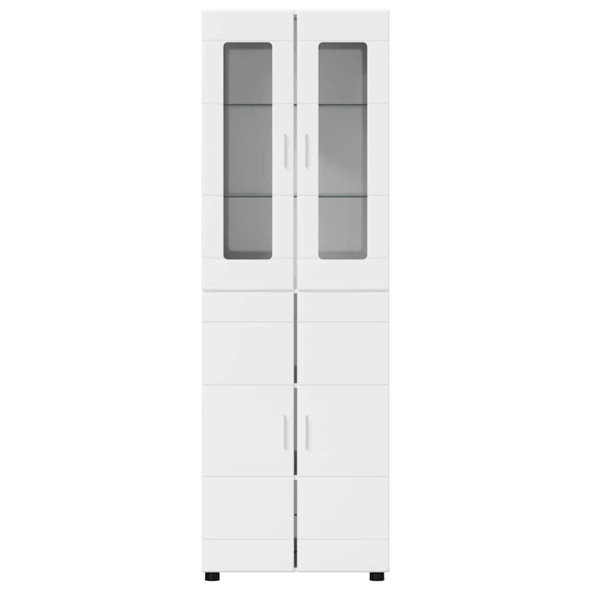 vidaXL Highboard FLORIN 60 x 35 x 182 εκ. Υψηλής γυαλάδας λευκό