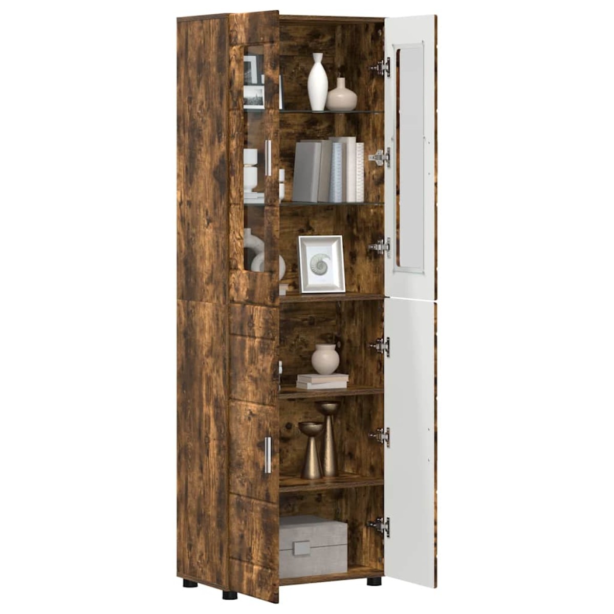 vidaXL Highboard FLORIN 60 x 35 x 182 εκ. Καπνιστό Δρύς