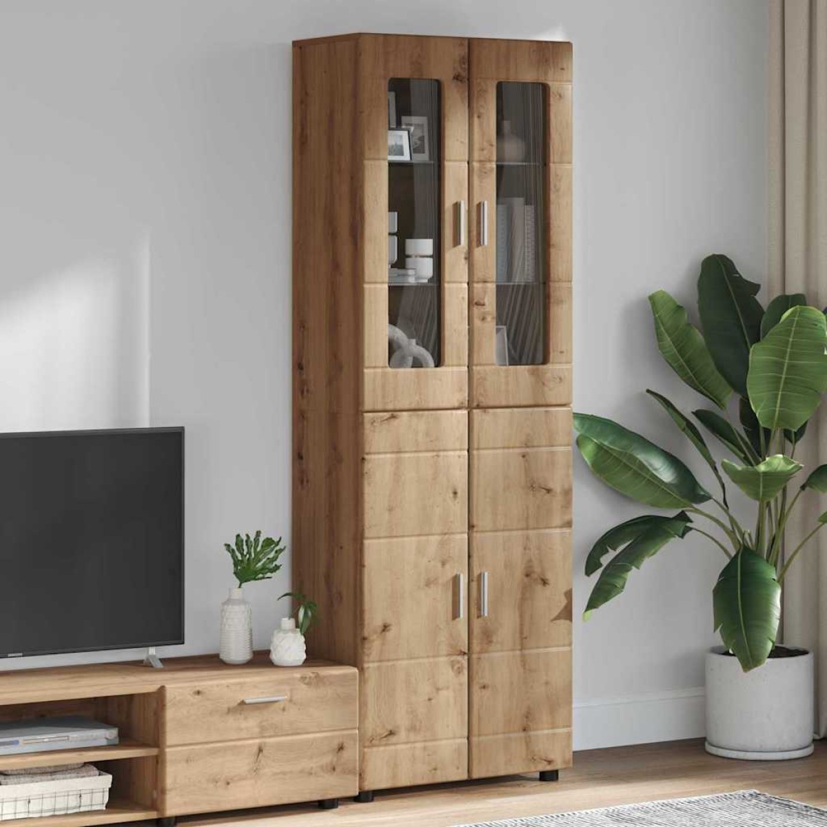 vidaXL Highboard FLORIN 60 x 35 x 182 εκ. Artisan Oak