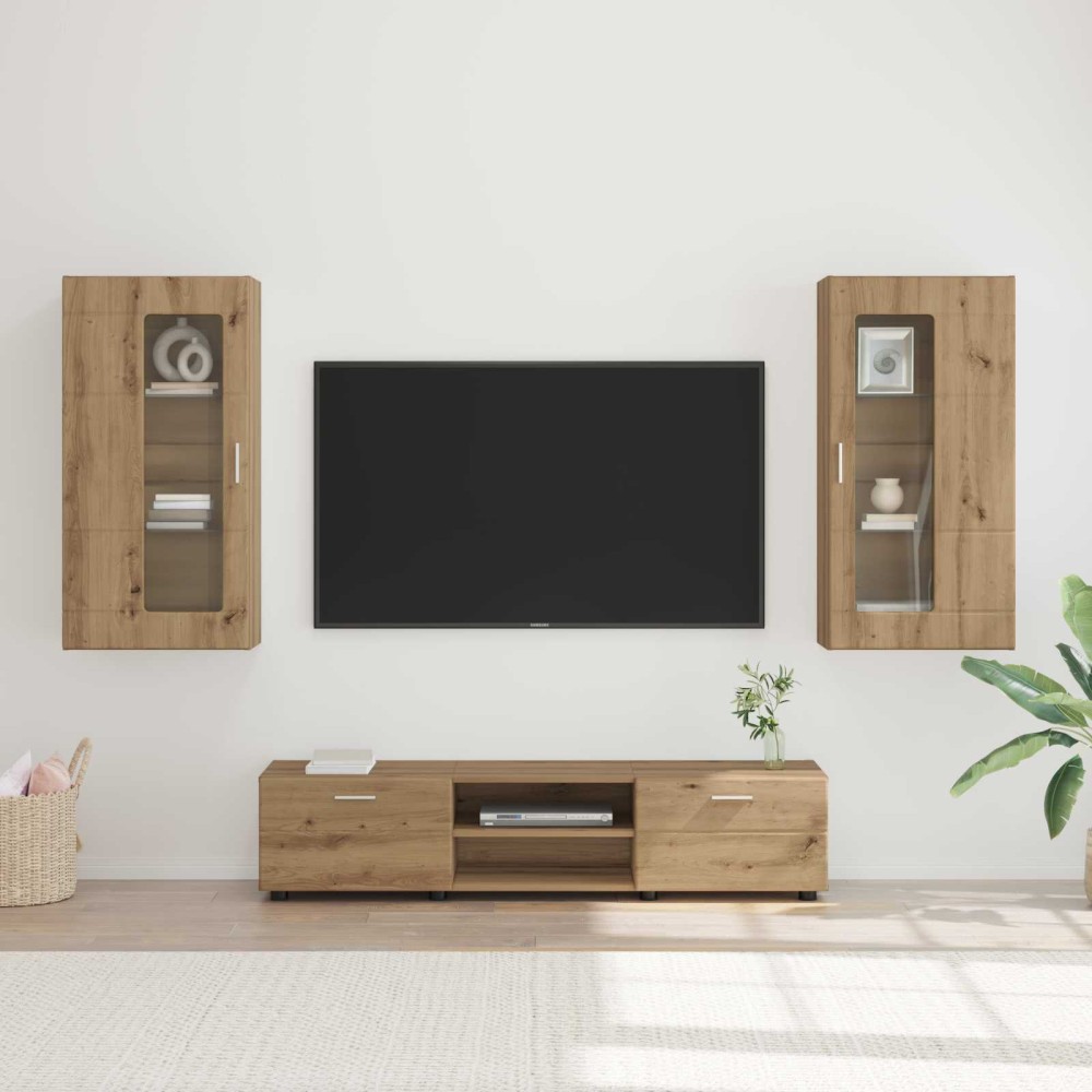 vidaXL Σετ επίπλου τηλεόρασης FLORIN 3 τμχ. Artisan Oak