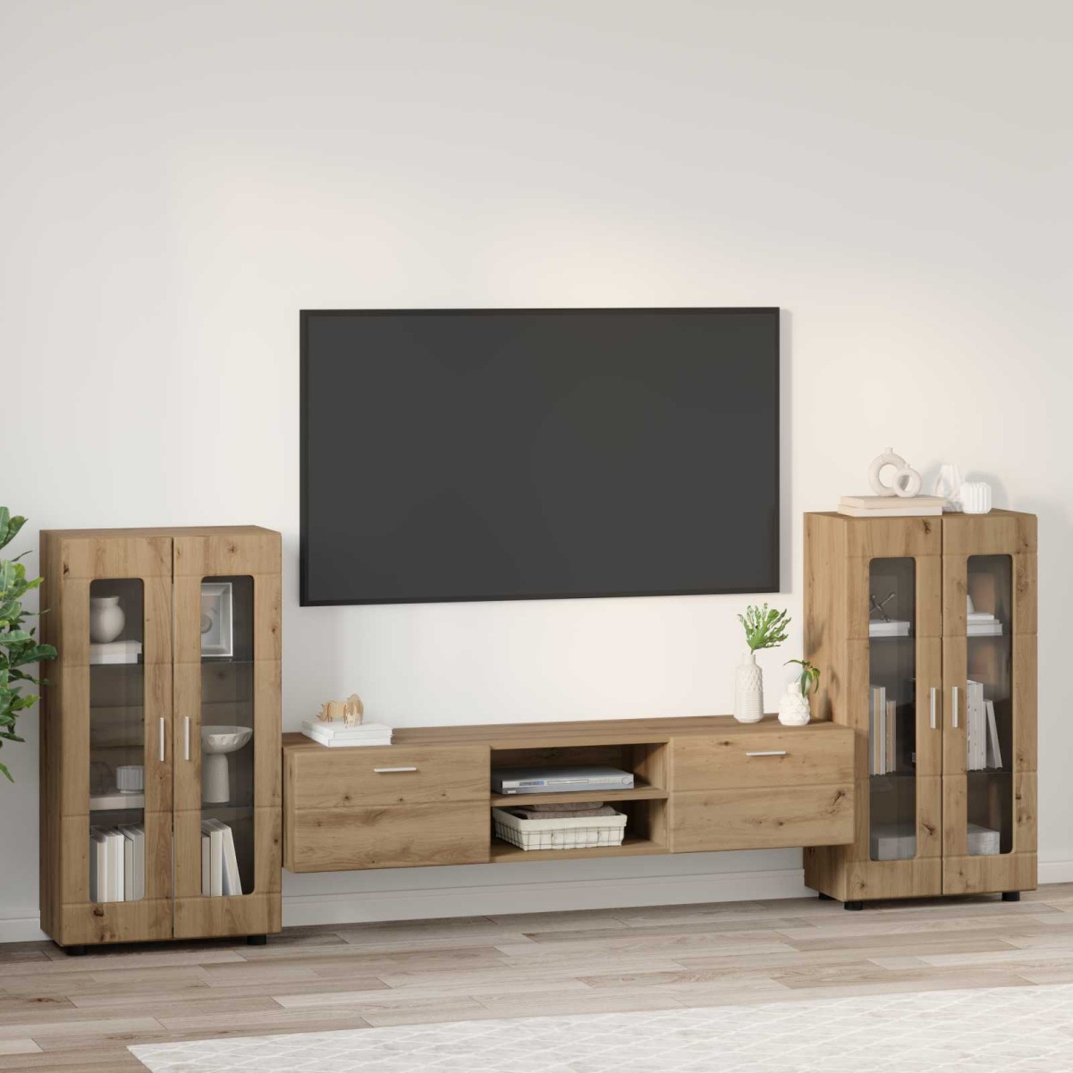 vidaXL Σετ επίπλου τηλεόρασης FLORIN 3 τμχ. Artisan Oak