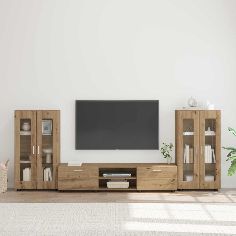 vidaXL Σετ επίπλου τηλεόρασης FLORIN 3 τμχ. Artisan Oak