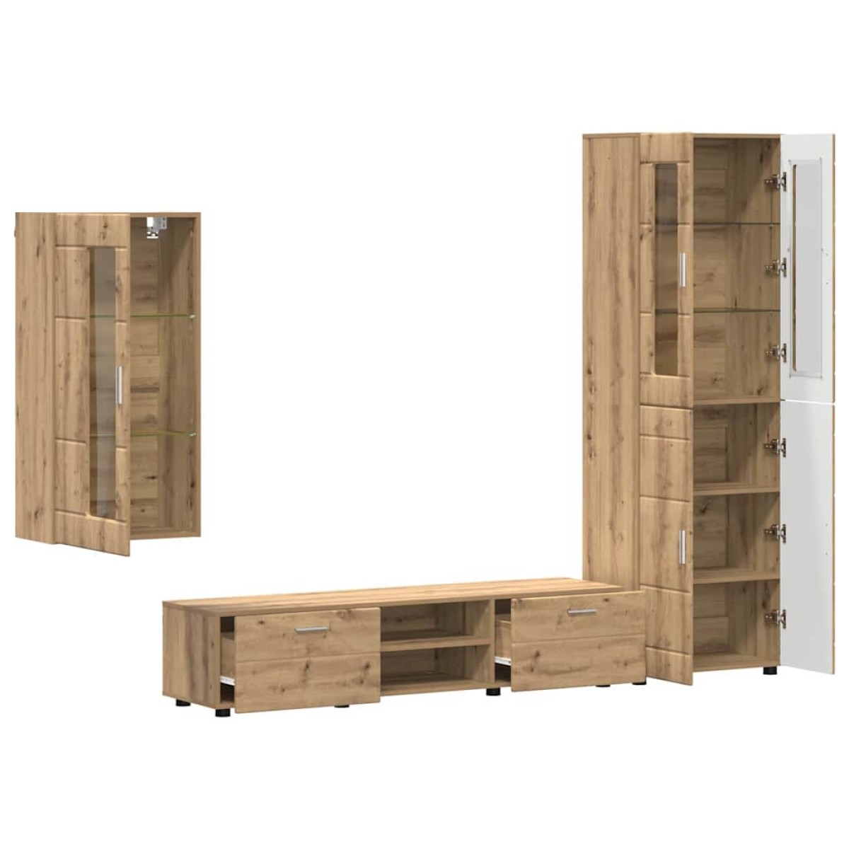 vidaXL Σετ επίπλου τηλεόρασης FLORIN 3 τμχ. Artisan Oak
