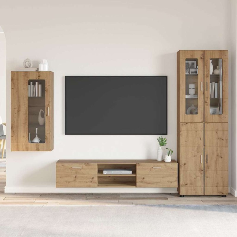 vidaXL Σετ επίπλου τηλεόρασης FLORIN 3 τμχ. Artisan Oak