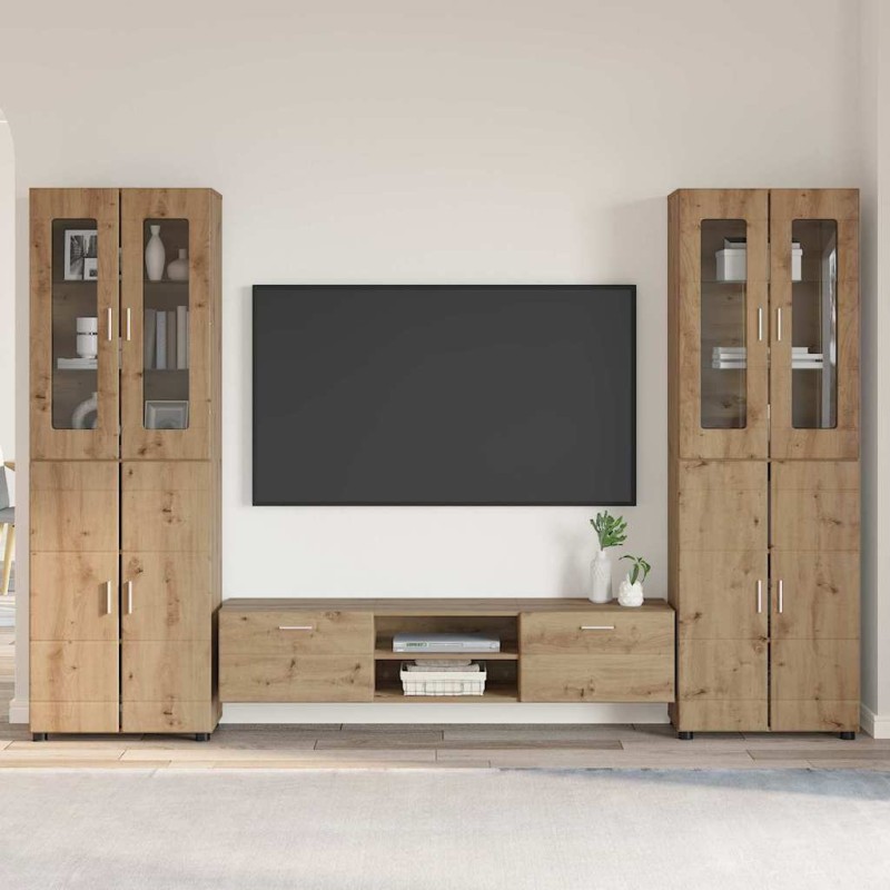 vidaXL Σετ επίπλου τηλεόρασης FLORIN 3 τμχ. Artisan Oak