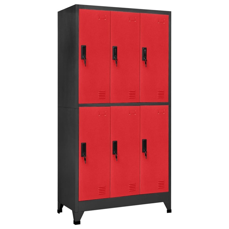 vidaXL Φοριαμός Ανθρακί / Κόκκινο 90 x 45 x 180 εκ. Ατσάλινος