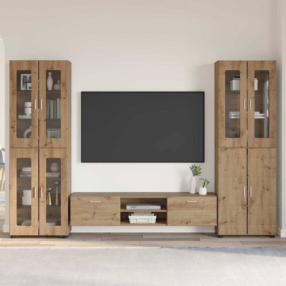 vidaXL Σετ επίπλου τηλεόρασης FLORIN 3 τμχ. Artisan Oak