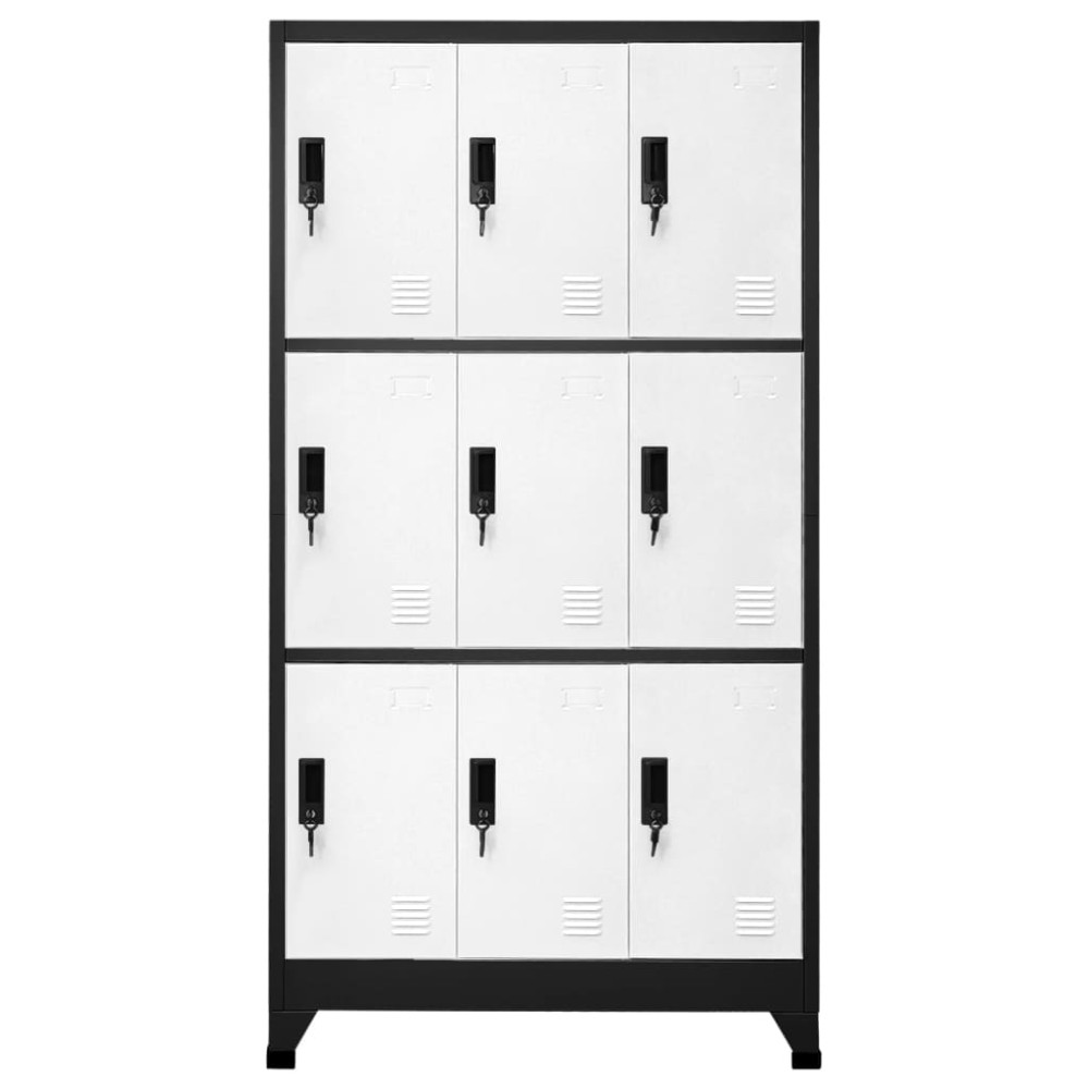 vidaXL Φοριαμός Ανθρακί και Λευκός 90 x 45 x 180 εκ. Ατσάλινος