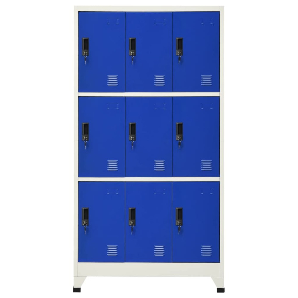 vidaXL Φοριαμός Γκρι και Μπλε 90 x 45 x 180 εκ. Ατσάλινος