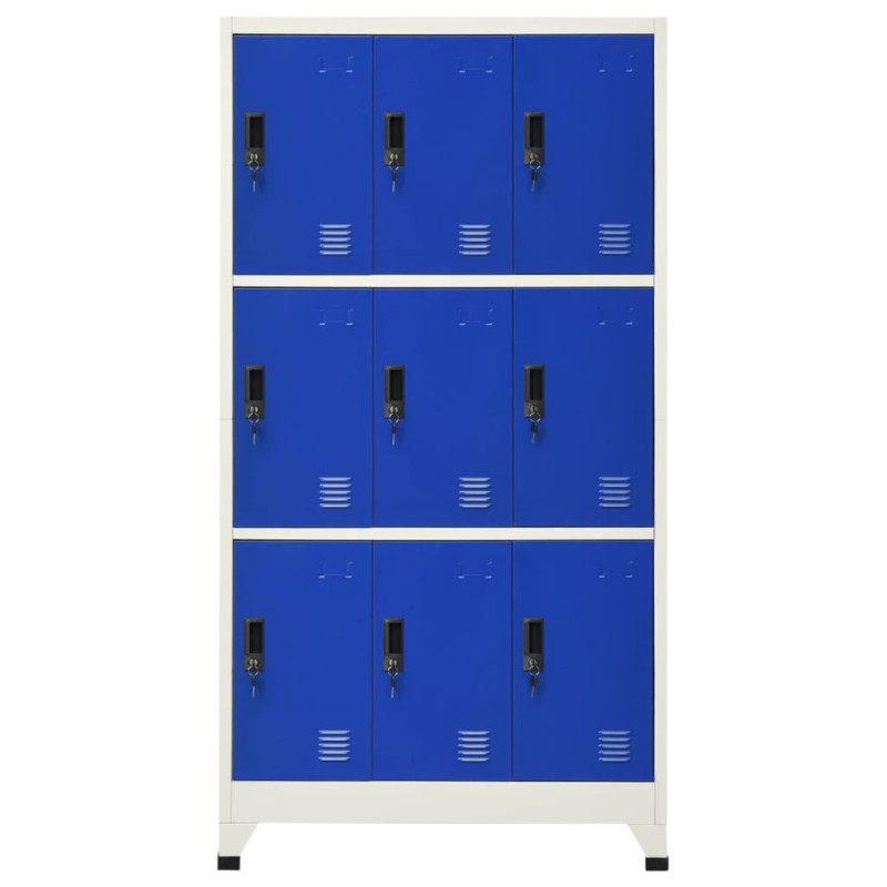 vidaXL Φοριαμός Γκρι και Μπλε 90 x 45 x 180 εκ. Ατσάλινος