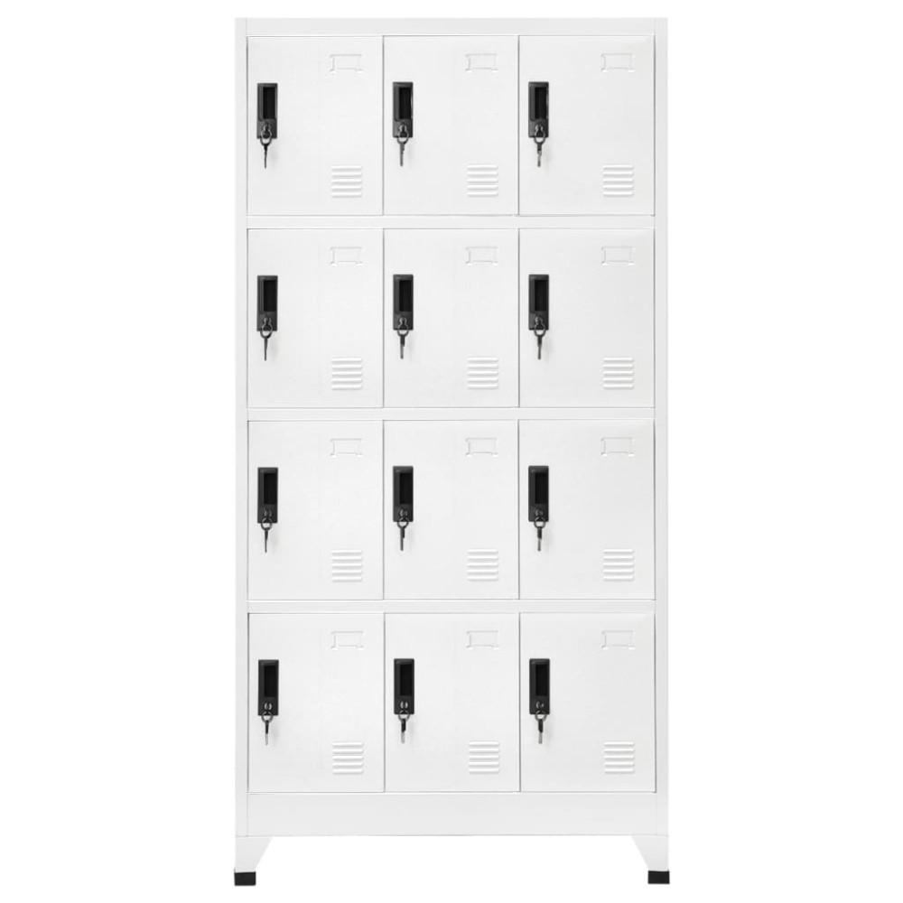 vidaXL Φοριαμός Λευκός 90 x 45 x 180 εκ. Ατσάλινος