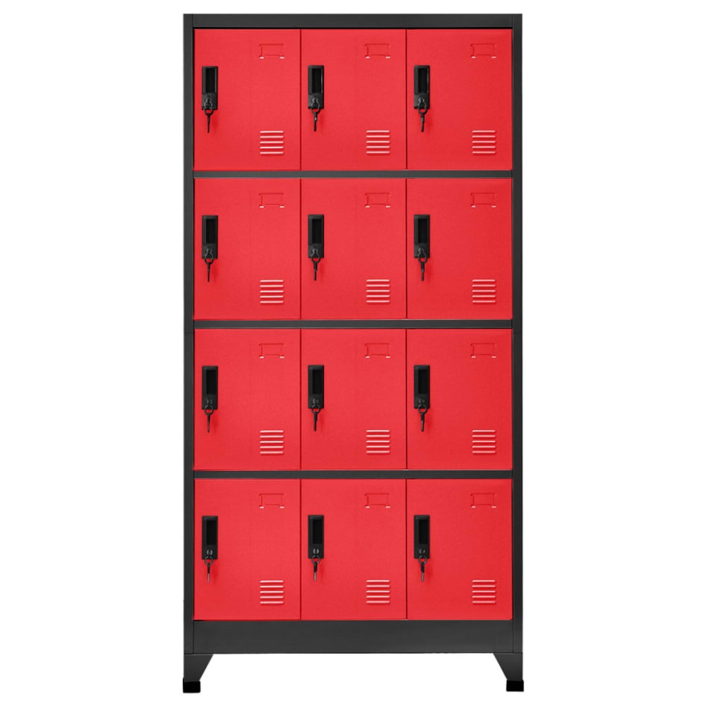 vidaXL Φοριαμός Ανθρακί / Κόκκινο 90 x 45 x 180 εκ. Ατσάλινος