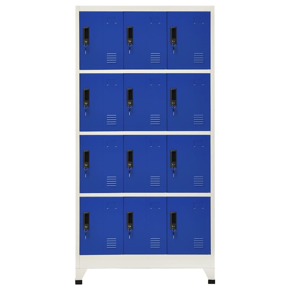 vidaXL Φοριαμός Γκρι και Μπλε 90 x 45 x 180 εκ. Ατσάλινος