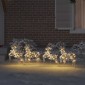 vidaXL LED Ελάφια 4 τμχ. Χρυσό 44 x 18 x 65,5 εκ PET 80 LED