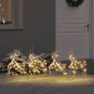 vidaXL LED Ελάφια 4 τμχ. Χρυσό 44 x 18 x 65,5 εκ PET 80 LED