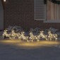 vidaXL LED Ελάφια 6 τμχ. Χρυσό 44 x 18 x 65,5 εκ PET 180 LED