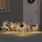 vidaXL LED Ελάφια 5 τμχ. Χρυσό 44 x 18 x 65,5 εκ PET 40 LED