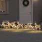 vidaXL LED Ελάφια 7 τμχ. Χρυσό 44 x 18 x 65,5 εκ PET 40 LED