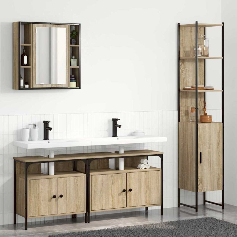 vidaXL Σετ Επίπλων Μπάνιου 4 τμχ. Δρύς Sonoma 33 x 33 x 185,5 εκ