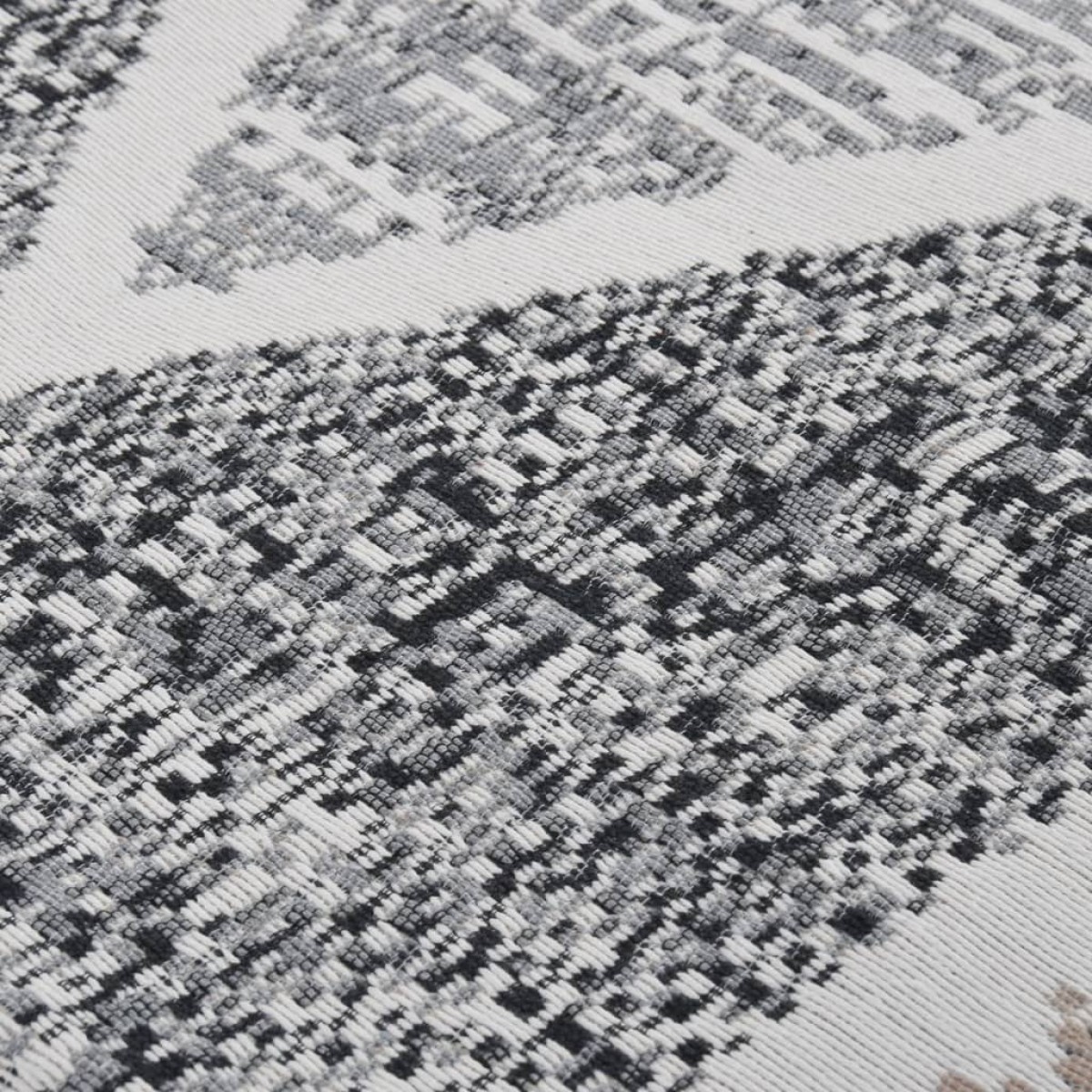 vidaXL Χαλί Μαύρο και Γκρι 120x180 εκ. Βαμβακερό