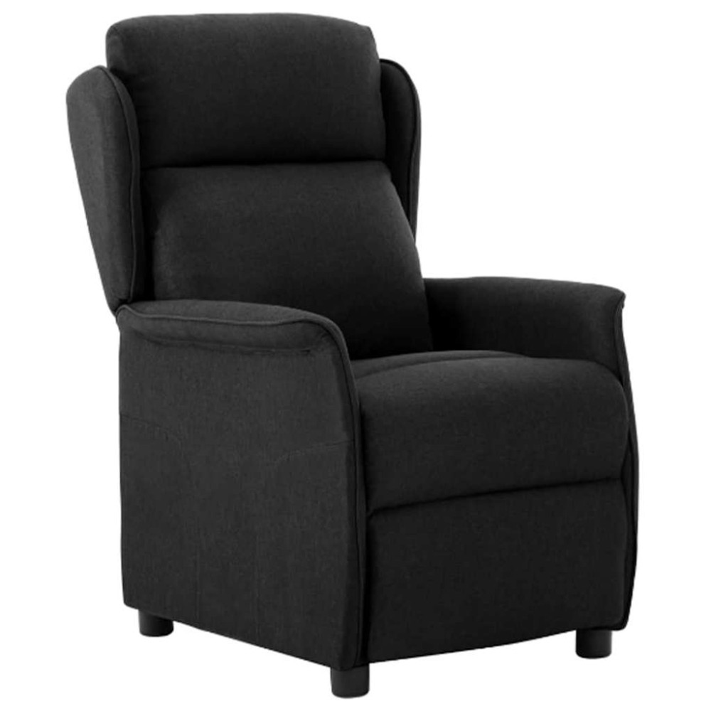 vidaXL Ανακλινόμενη πολυθρόνα Μαύρο 66.5 x 94 x 101.5 εκ Πολυεστέρας