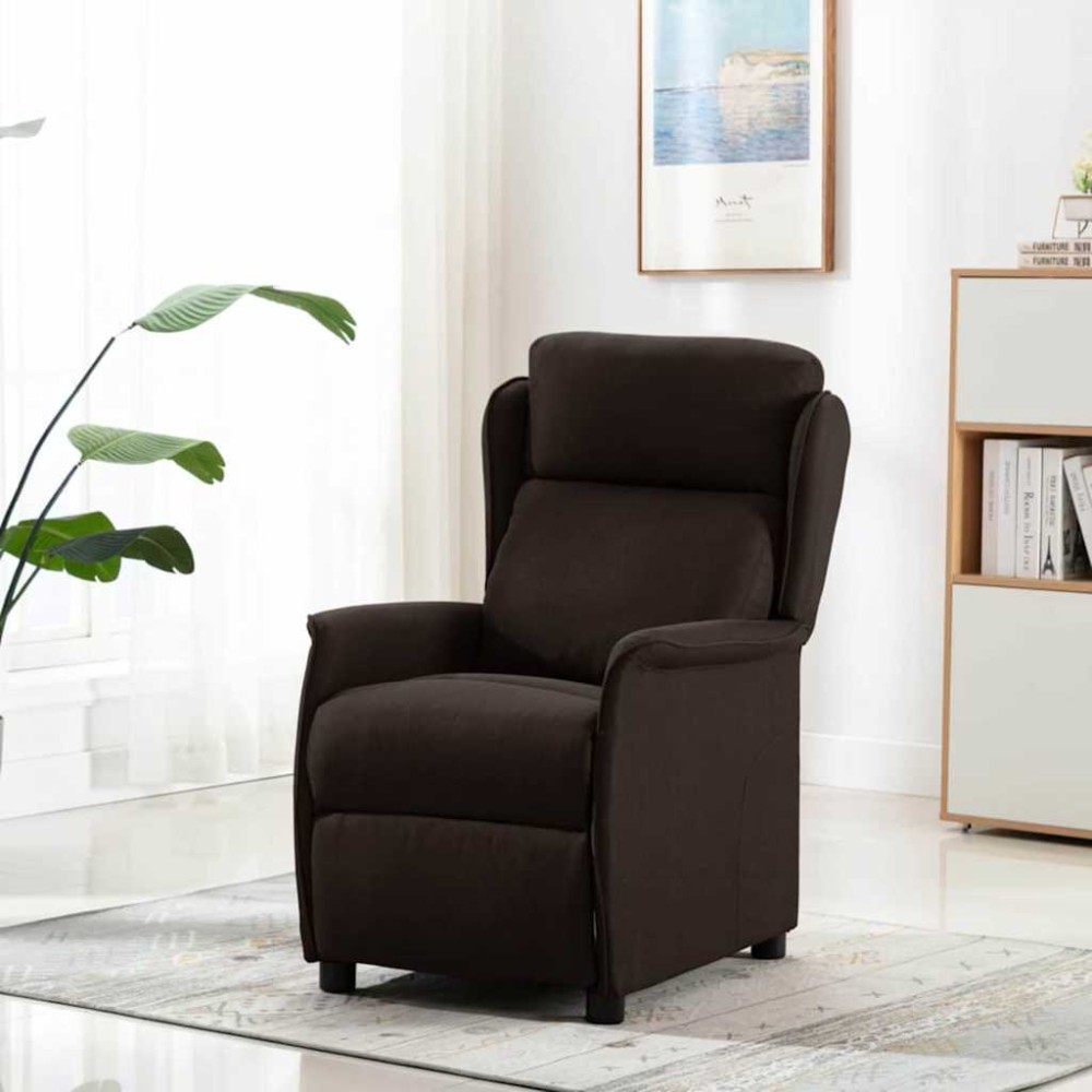 vidaXL Ανακλινόμενη πολυθρόνα Σκούρο Καφέ 66.5 x 94 x 101.5 εκ