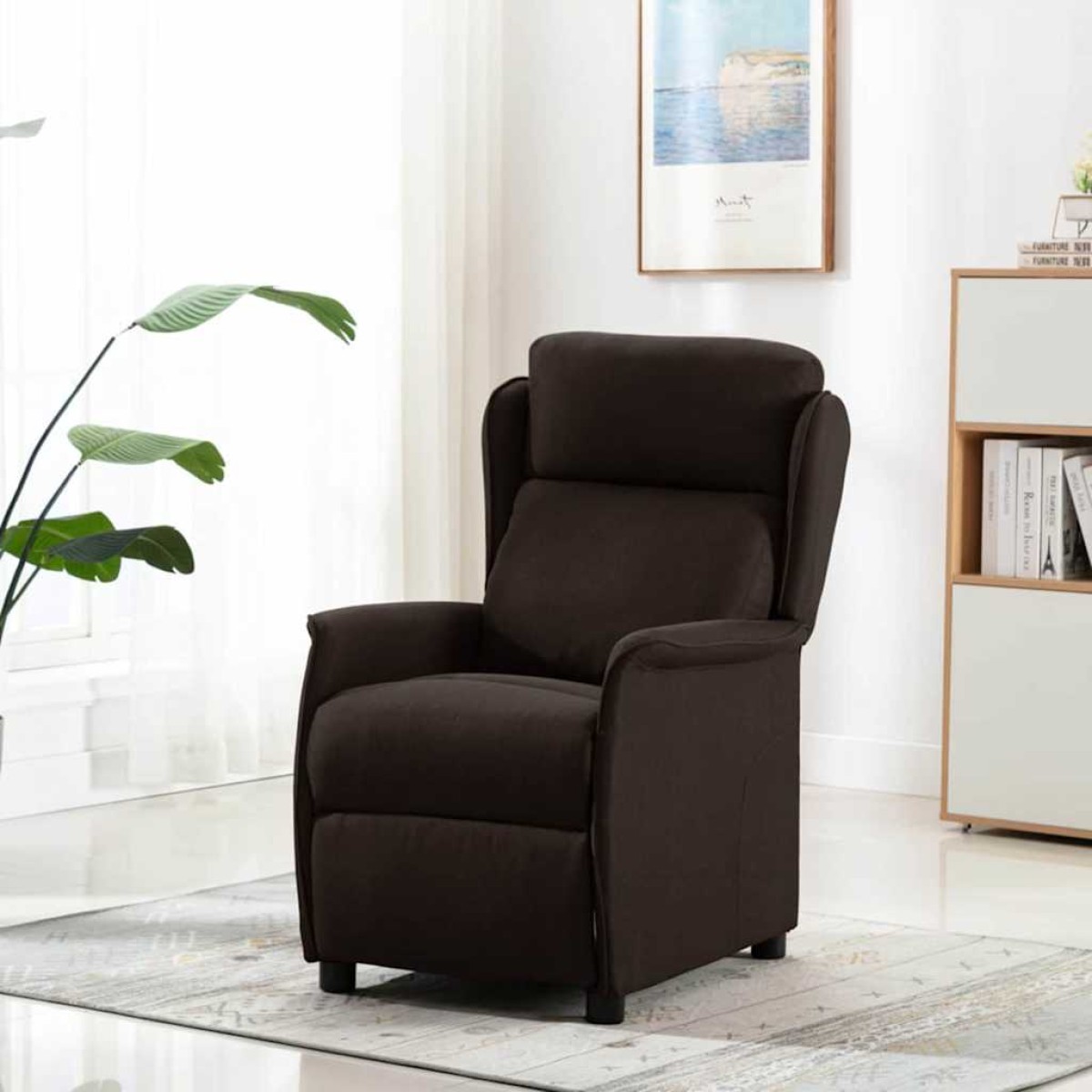 vidaXL Ανακλινόμενη πολυθρόνα Σκούρο Καφέ 66.5 x 94 x 101.5 εκ