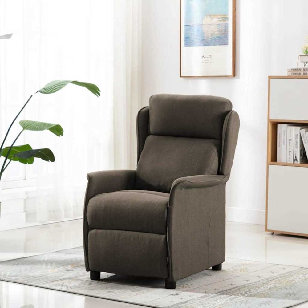 vidaXL Ανακλινόμενη πολυθρόνα Taupe 66.5 x 94 x 101.5 εκ Πολυεστέρας