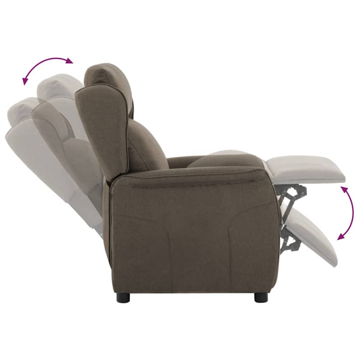 vidaXL Ανακλινόμενη πολυθρόνα Taupe 66.5 x 94 x 101.5 εκ Πολυεστέρας