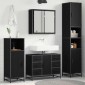 vidaXL Σετ Επίπλων Μπάνιου 4 τμχ. Μαύρη Οξυά 80 x 33 x 60 εκ