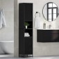vidaXL Σετ Επίπλων Μπάνιου Μαύρη Οξυά 35 x 37,5 x 188,5 εκατοστά