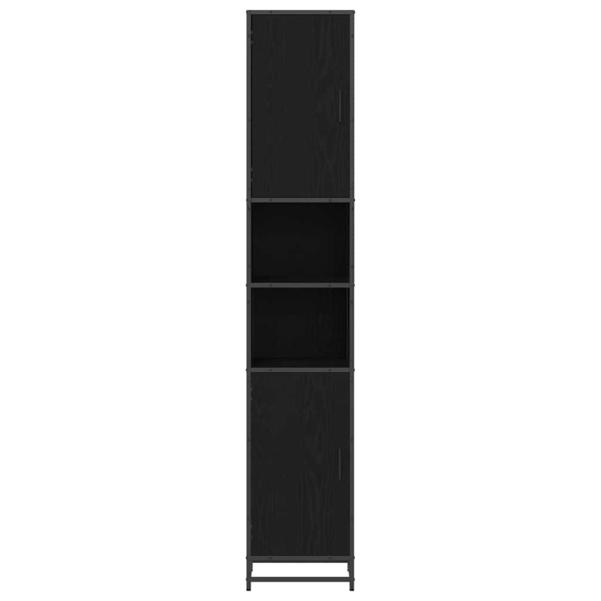 vidaXL Σετ Επίπλων Μπάνιου Μαύρη Οξυά 35 x 37,5 x 188,5 εκατοστά