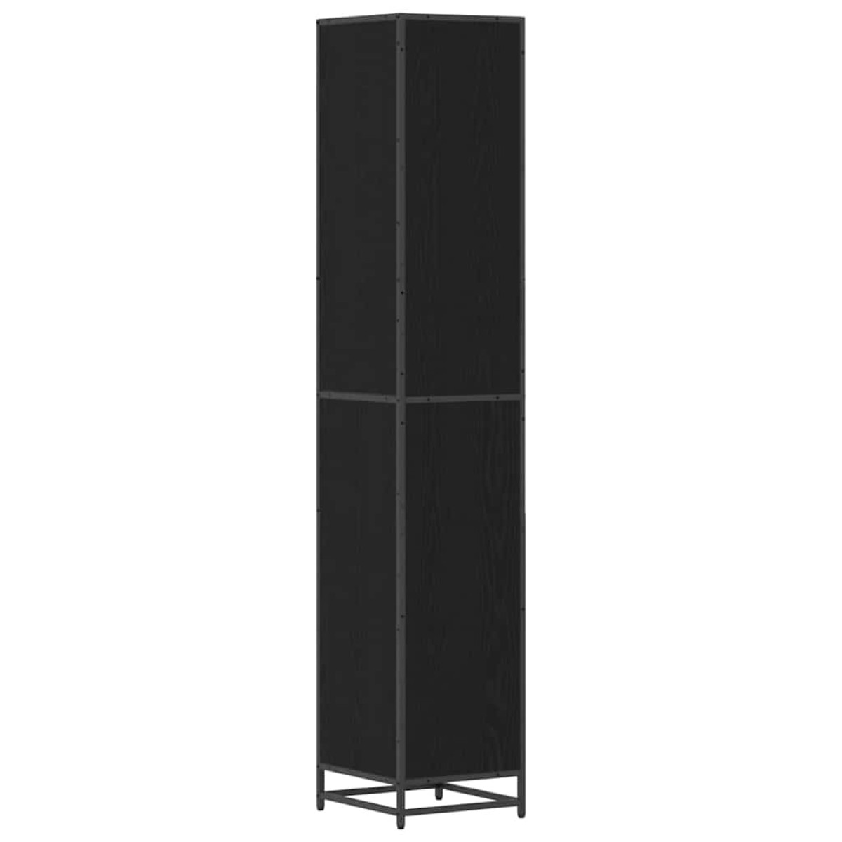 vidaXL Σετ Επίπλων Μπάνιου Μαύρη Οξυά 35 x 37,5 x 188,5 εκατοστά