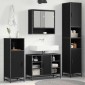 vidaXL Σετ Επίπλων Μπάνιου Μαύρη Οξυά 35 x 37,5 x 188,5 εκατοστά