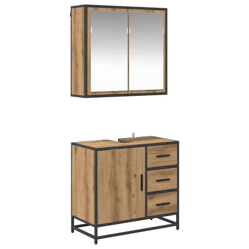 vidaXL Σετ Επίπλων Μπάνιου 2 τμχ. Artisan Oak 65 x 33 x 60 εκ