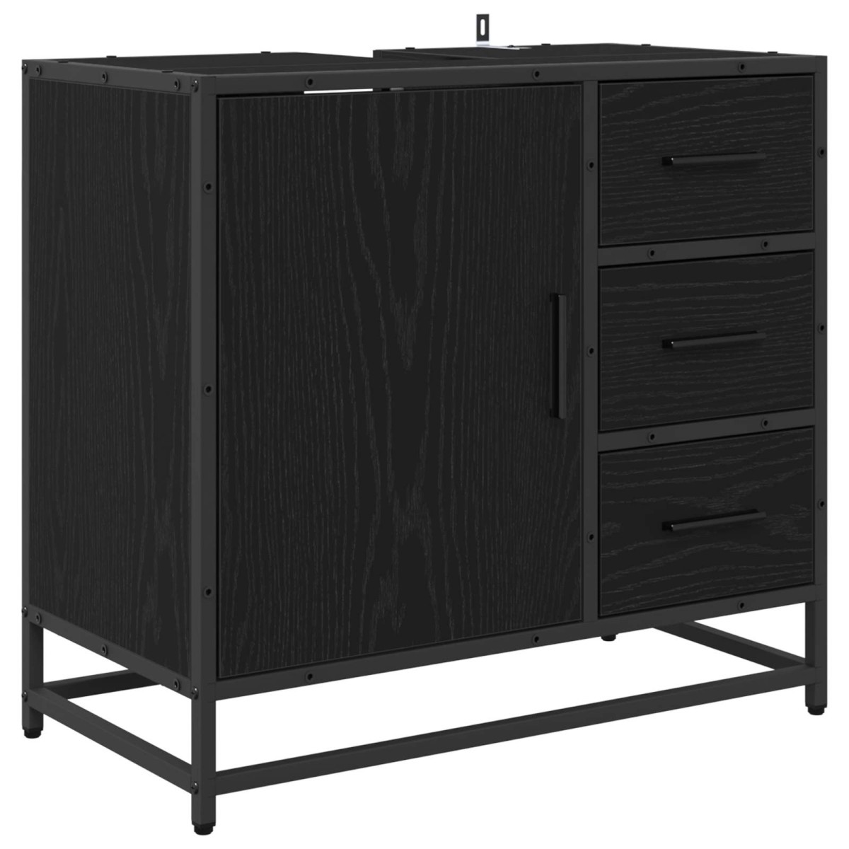 vidaXL Σετ Επίπλων Μπάνιου 2 τμχ. Μαύρη Οξυά 65 x 33 x 60 εκ