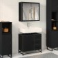 vidaXL Σετ Επίπλων Μπάνιου 2 τμχ. Μαύρη Οξυά 65 x 33 x 60 εκ