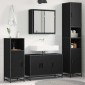 vidaXL Σετ Επίπλων Μπάνιου 4 τμχ. Μαύρη Οξυά 90 x 33 x 60 εκ.
