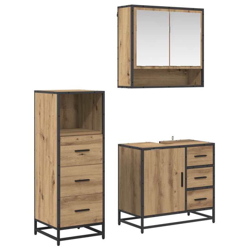vidaXL Σετ Επίπλων Μπάνιου 3 τμχ. Artisan Oak 65 x 33 x 60 εκ