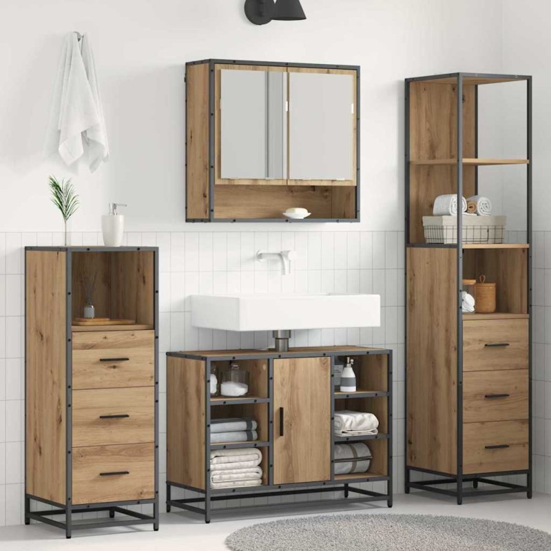 vidaXL Σετ Επίπλων Μπάνιου 4 τμχ. Artisan Oak 80 x 33 x 60 εκ