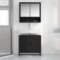 vidaXL Σετ Επίπλων Μπάνιου 2 τμχ. Μαύρη Οξυά 65 x 33 x 60 εκ