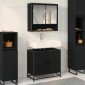 vidaXL Σετ Επίπλων Μπάνιου 2 τμχ. Μαύρη Οξυά 65 x 33 x 60 εκ
