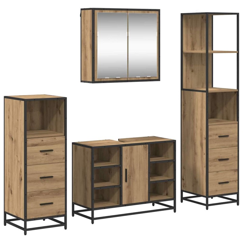 vidaXL Σετ Επίπλων Μπάνιου 4 τμχ. Artisan Oak 80 x 33 x 60 εκ