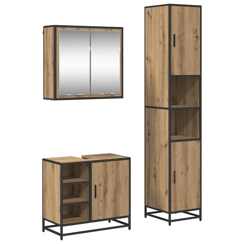 vidaXL Σετ Επίπλων Μπάνιου 3 τμχ. Artisan Oak 65 x 33 x 60 εκ