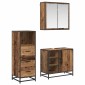 vidaXL Σετ Επίπλων Μπάνιου 3 τμχ. Παλιό Ξύλο 65 x 33 x 60 εκ